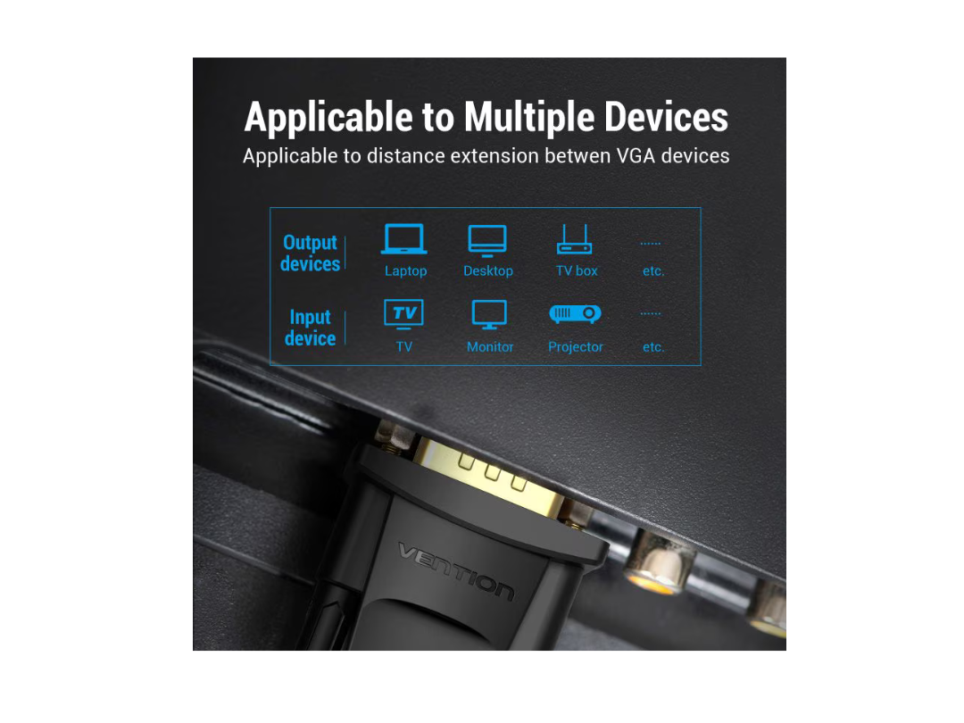 Buy Vention VGA Extension Cable 1.5M Black in Qatar Buy Vention VGA Extension Cable 1.5M Black in Qatar